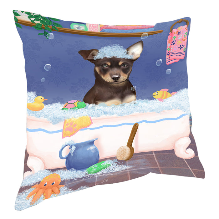 Rub A Dub Dog In A Tub Australian Kelpie Dog Pillow with Top Quality High-Resolution Images - Ultra Soft Pet Pillows for Sleeping - Reversible & Comfort - Ideal Gift for Dog Lover - Cushion for Sofa Couch Bed - 100% Polyester, PILA90346