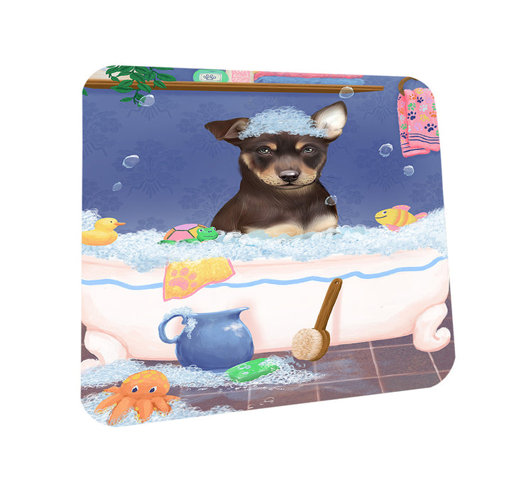 Rub A Dub Dog In A Tub Australian Kelpie Dog Coasters Set of 4 CST57255