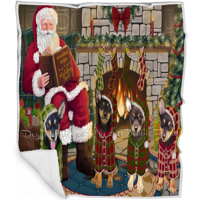 Christmas Cozy Holiday Tails Australian Kelpies Dog Blanket BLNKT115248