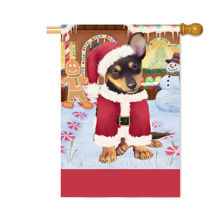 Personalized Gingerbread Candyfest Australian Kelpie Dog Custom House Flag FLG63693
