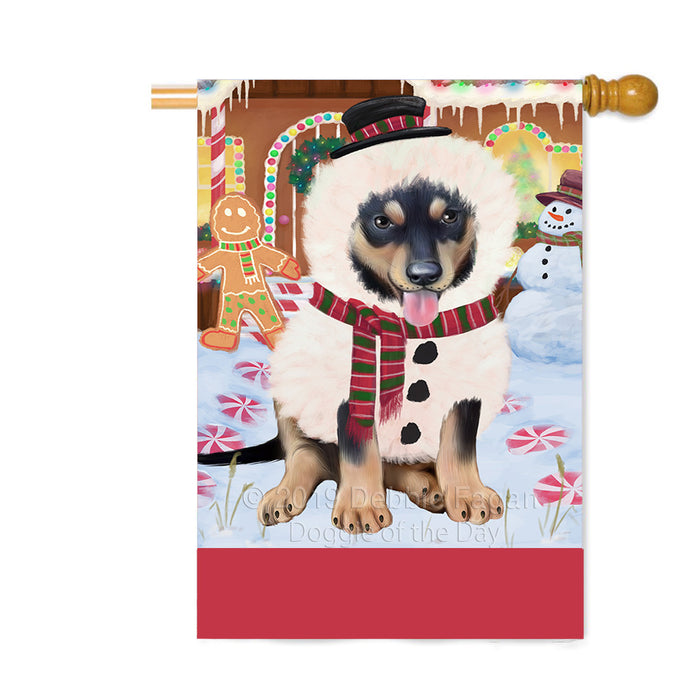 Personalized Gingerbread Candyfest Australian Kelpie Dog Custom House Flag FLG63694