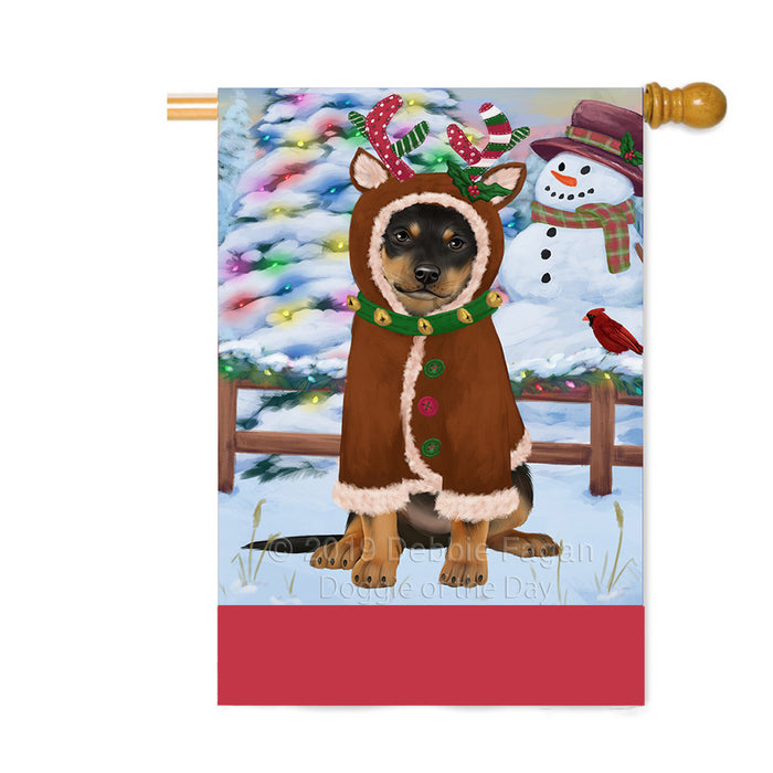 Personalized Gingerbread Candyfest Australian Kelpie Dog Custom House Flag FLG63695