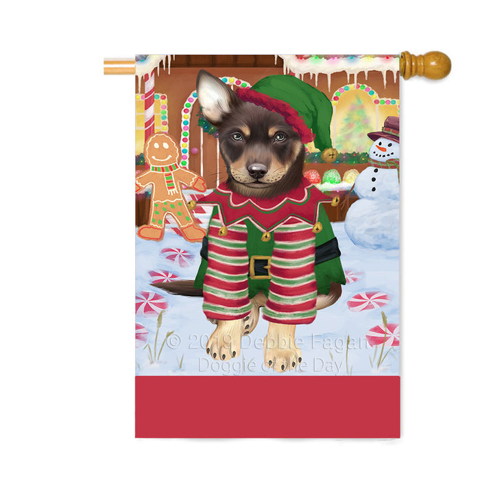 Personalized Gingerbread Candyfest Australian Kelpie Dog Custom House Flag FLG63696