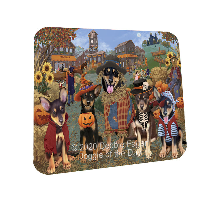 Halloween 'Round Town Australian Kelpie Dogs Coasters Set of 4 CSTA57903