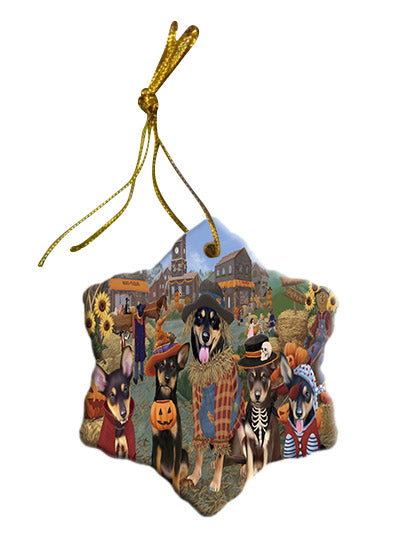 Halloween 'Round Town Australian Kelpie Dogs Star Porcelain Ornament SPOR57464