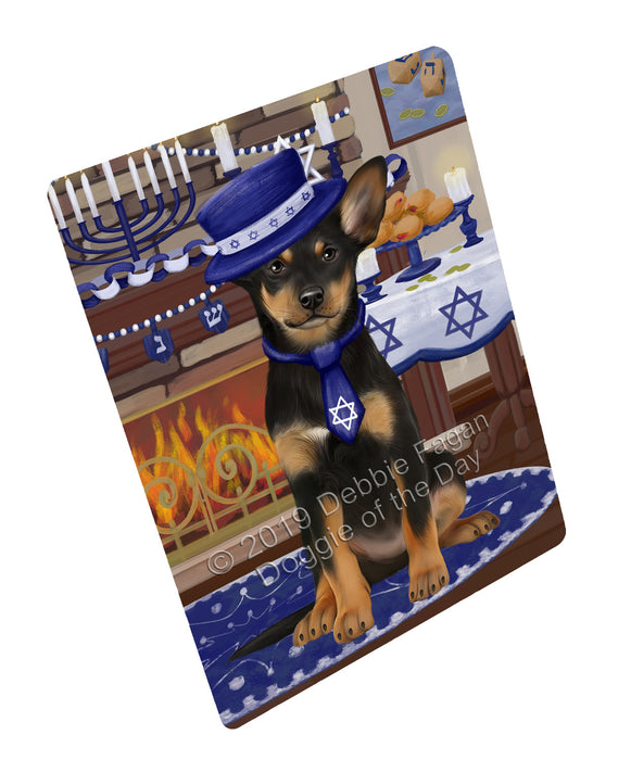 Happy Hanukkah Family and Happy Hanukkah Both Australian Kelpie Dog Magnet MAG77389 (Small 5.5" x 4.25")