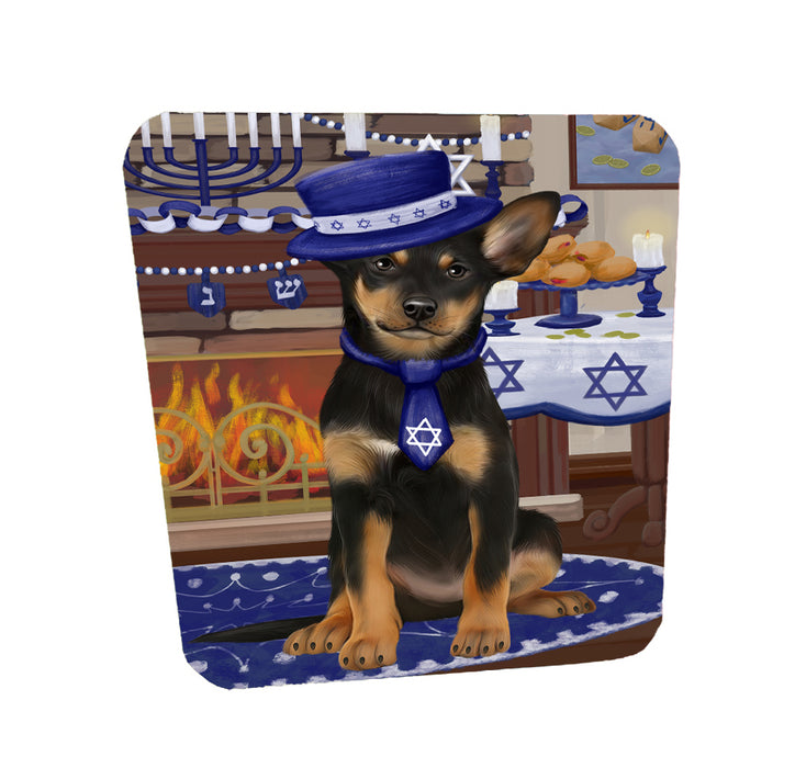 Happy Hanukkah Family Australian Cattle Dogs Coasters Set of 4 CSTA57597