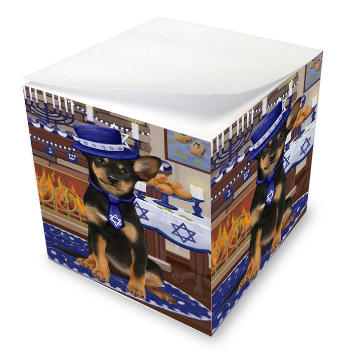 Happy Hanukkah Family Australian Kelpie Dogs note cube NOC-DOTD-A56670