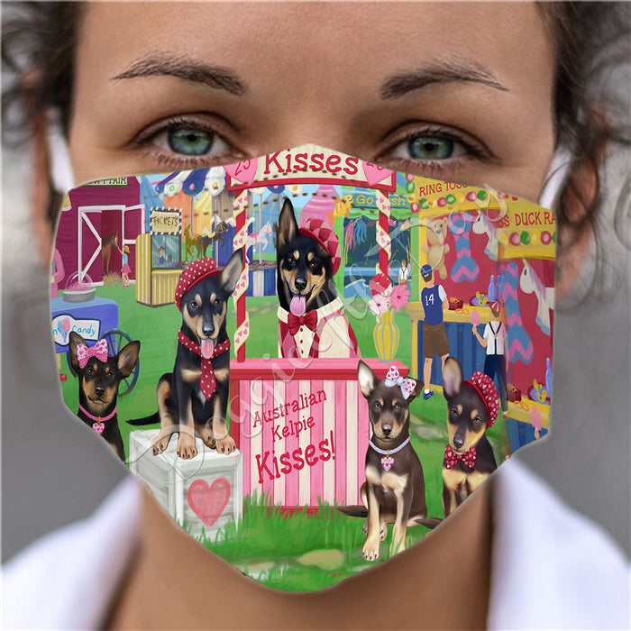 Carnival Kissing Booth Australian Kelpie Dogs Face Mask FM48011