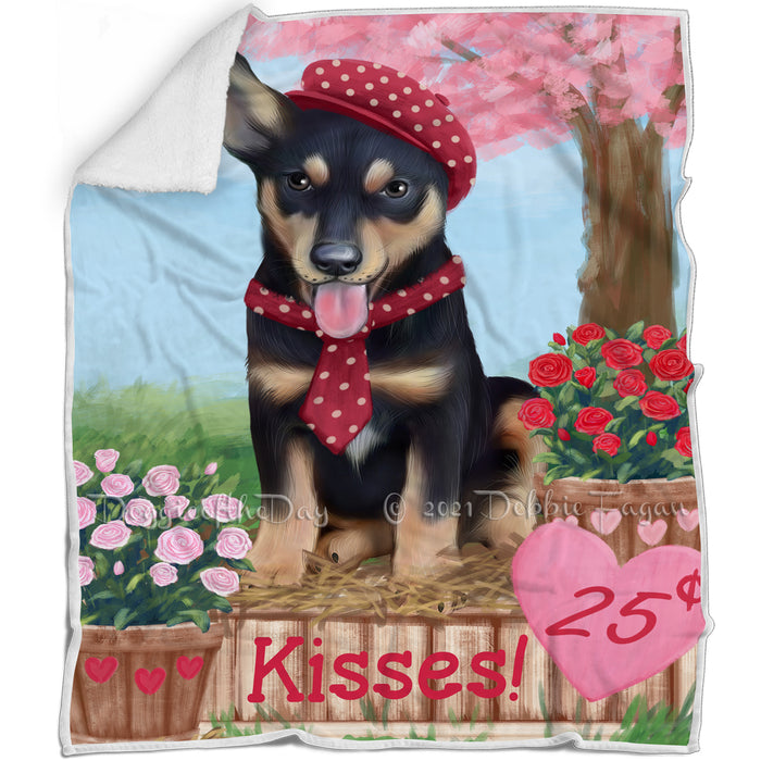 Rosie 25 Cent Kisses Australian Kelpie Dog Blanket BLNKT121629