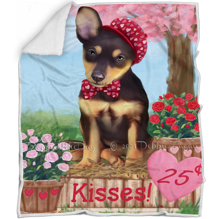 Rosie 25 Cent Kisses Australian Kelpie Dog Blanket BLNKT121638