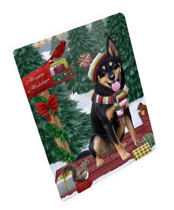 Christmas Woodland Sled Australian Kelpie Dog Cutting Board - For Kitchen - Scratch & Stain Resistant - Designed To Stay In Place - Easy To Clean By Hand - Perfect for Chopping Meats, Vegetables, CA83732
