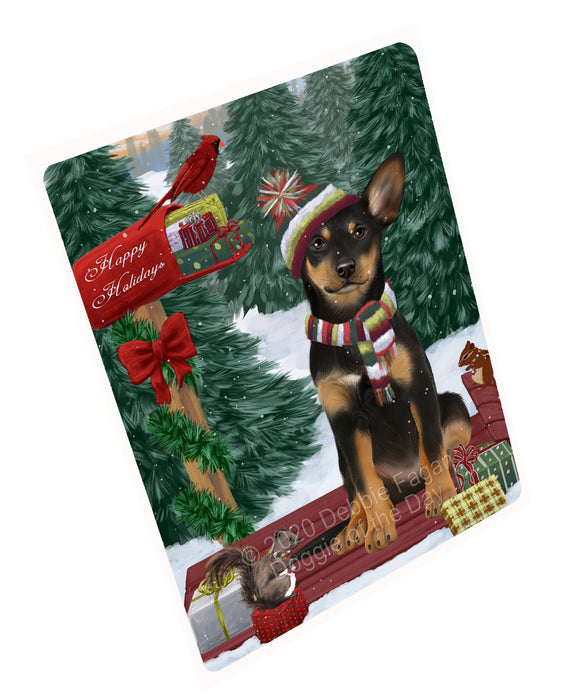 Christmas Woodland Sled Australian Kelpie Dog Refrigerator/Dishwasher Magnet - Kitchen Decor Magnet - Pets Portrait Unique Magnet - Ultra-Sticky Premium Quality Magnet RMAG113883