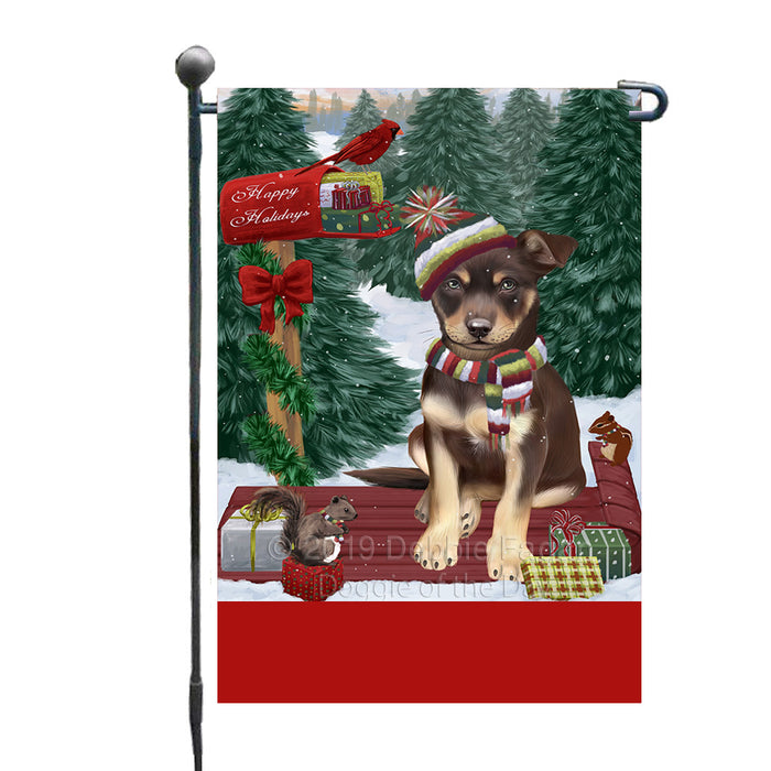 Personalized Merry Christmas Woodland Sled  Australian Kelpie Dog Custom Garden Flags GFLG-DOTD-A61480