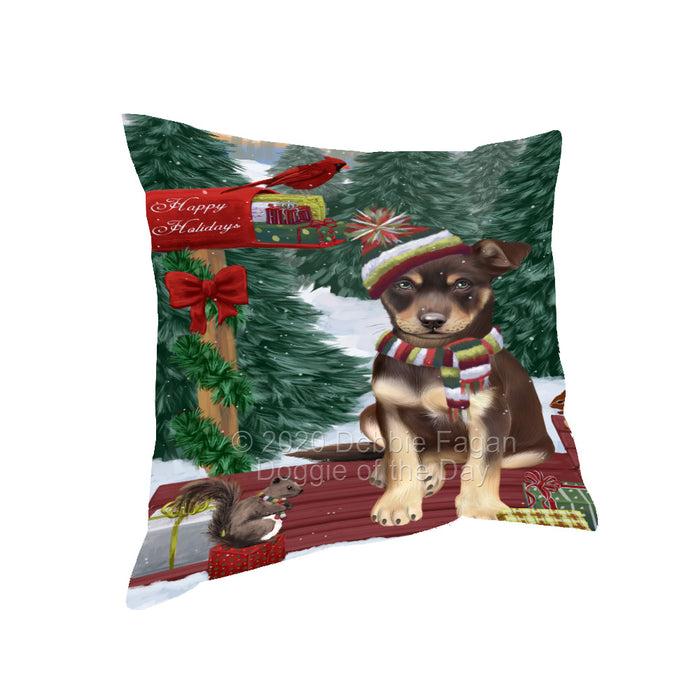 Christmas Woodland Sled Australian Kelpie Dog Pillow with Top Quality High-Resolution Images - Ultra Soft Pet Pillows for Sleeping - Reversible & Comfort - Ideal Gift for Dog Lover - Cushion for Sofa Couch Bed - 100% Polyester, PILA93499