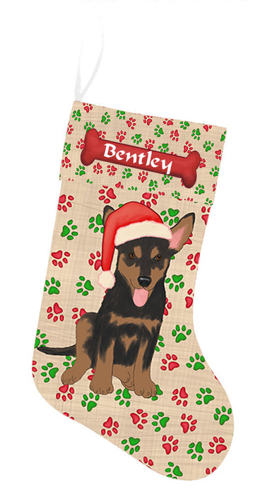 Pet Name Personalized Christmas Paw Print Australian Kelpie Dogs Stocking
