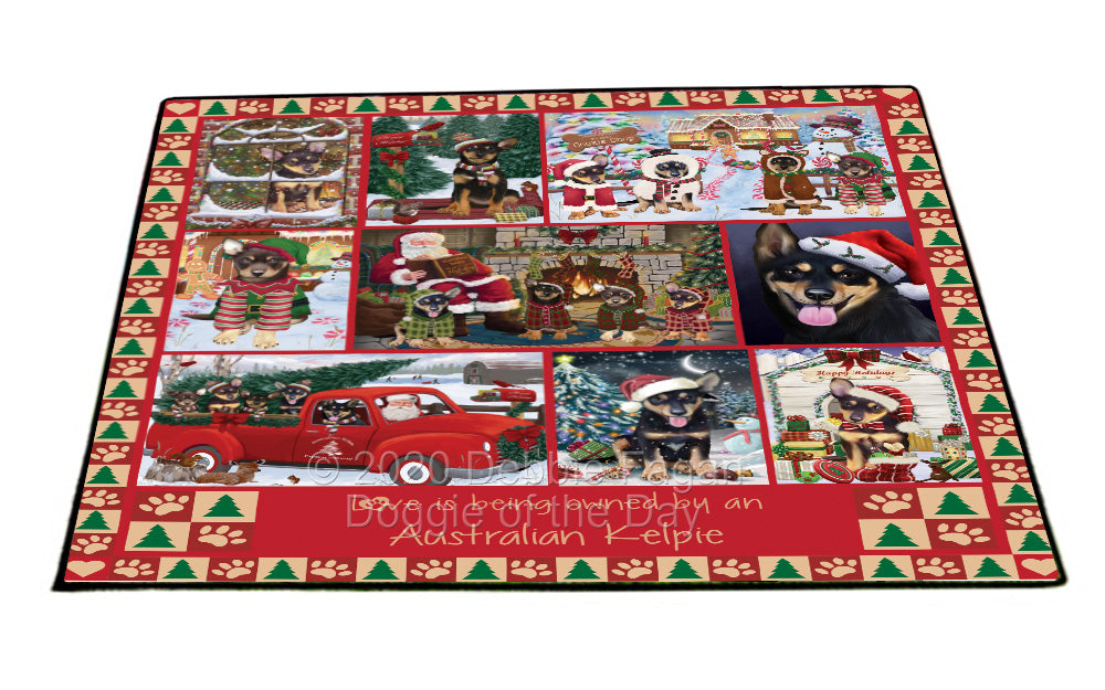 Love is Being Owned Christmas Australian Kelpie Dogs Floormat FLMS54757