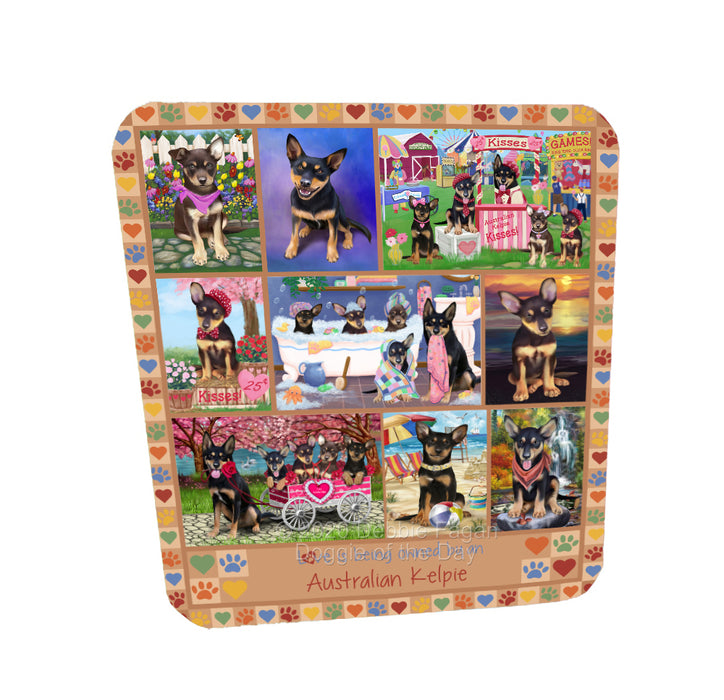 Love is Being Owned Australian Kelpie Dog Beige Coasters Set of 4 CSTA57757