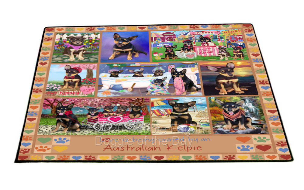 Love is Being Owned Australian Kelpie Dog Beige Floormat FLMS55018