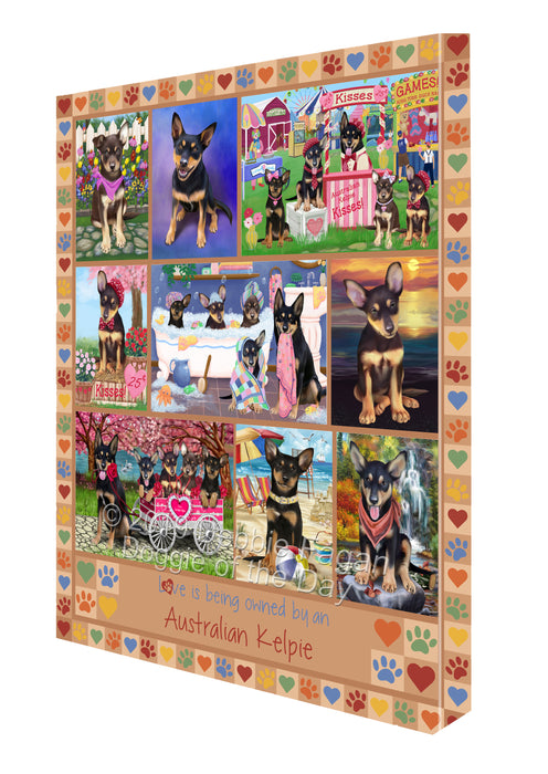Love is Being Owned Australian Kelpie Dog Beige Canvas Print Wall Art Décor CVS137528