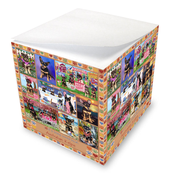 Love is Being Owned Australian Kelpie Dog Beige Note Cube NOC-DOTD-A56940
