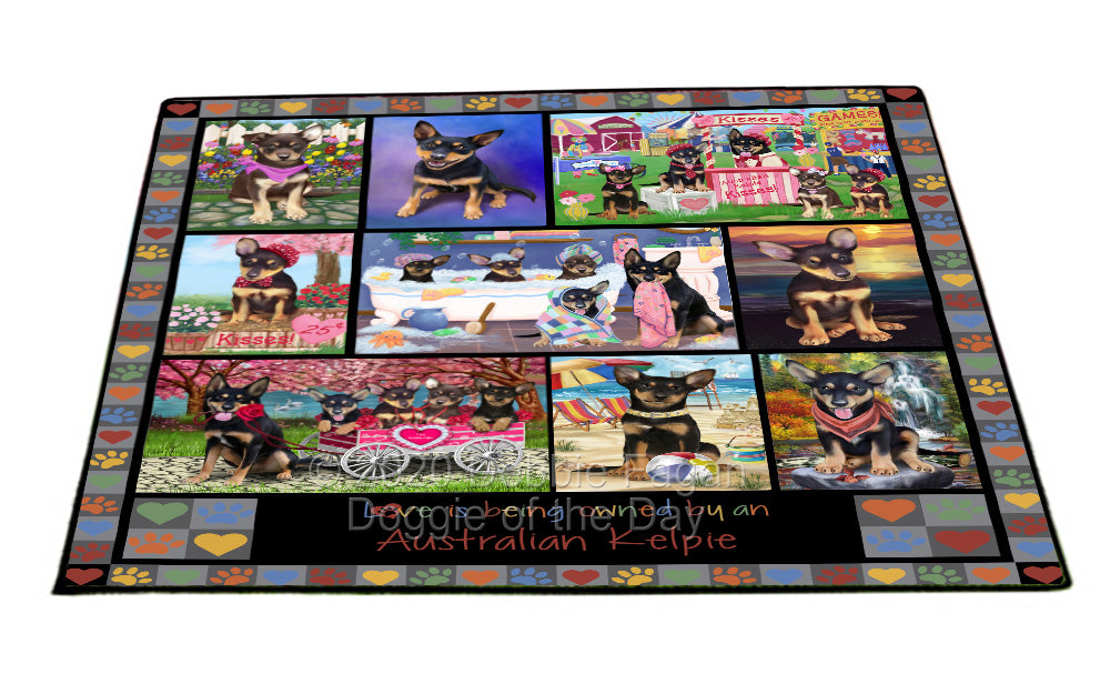 Love is Being Owned Australian Kelpie Dog Grey Floormat FLMS55237