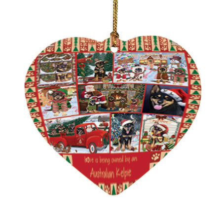 Love is Being Owned Christmas Australian Kelpie Dogs Heart Christmas Ornament HPOR57820