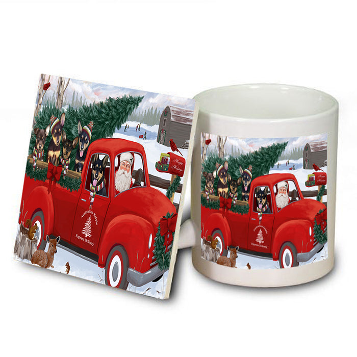 Christmas Santa Express Delivery Australian Kelpies Dog Family Mug and Coaster Set MUC54995