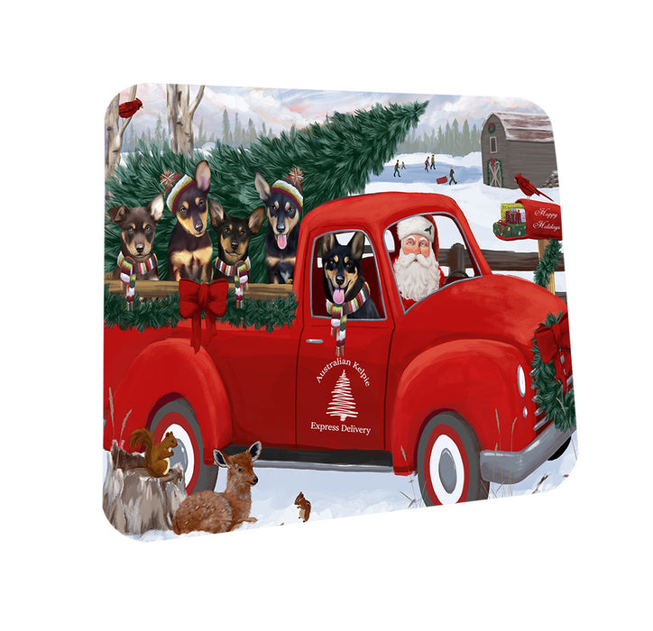 Christmas Santa Express Delivery Australian Kelpies Dog Family Coasters Set of 4 CST54961
