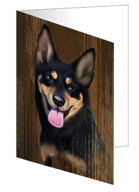 Rustic Australian Kelpie Dog Handmade Artwork Assorted Pets Greeting Cards and Note Cards with Envelopes for All Occasions and Holiday Seasons GCD54965
