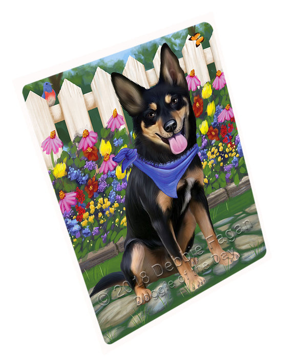 Spring Floral Australian Cattle Dog Tempered Cutting Board C53169