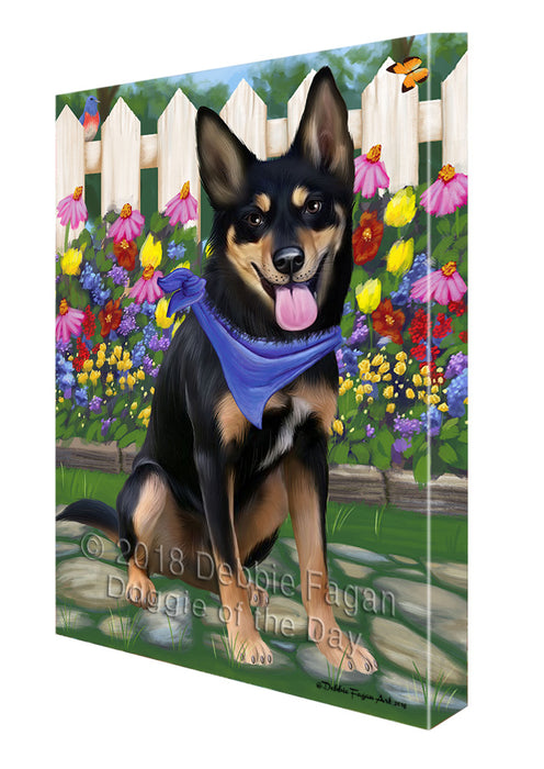 Spring Floral Australian Kelpie Dog Canvas Wall Art CVS63664