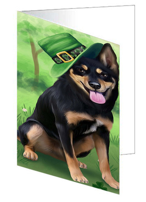 St. Patricks Day Irish Portrait Australian Kelpie Dog Handmade Artwork Assorted Pets Greeting Cards and Note Cards with Envelopes for All Occasions and Holiday Seasons GCD51947