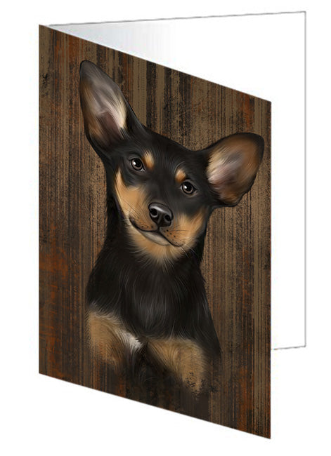 Rustic Australian Kelpie Dog Handmade Artwork Assorted Pets Greeting Cards and Note Cards with Envelopes for All Occasions and Holiday Seasons GCD54968