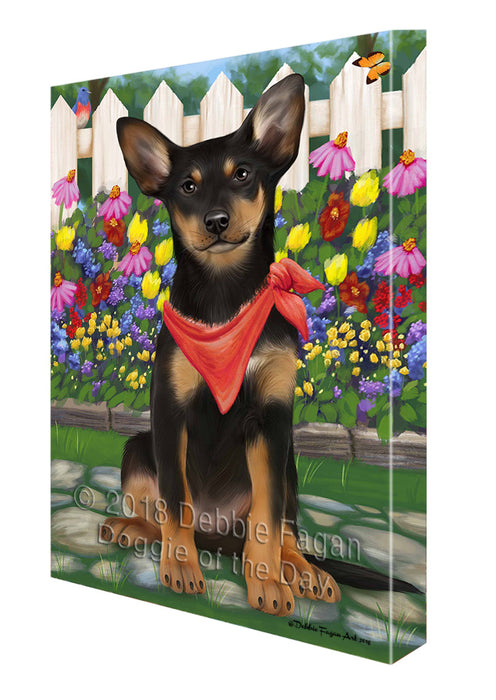 Spring Floral Australian Kelpie Dog Canvas Wall Art CVS63682