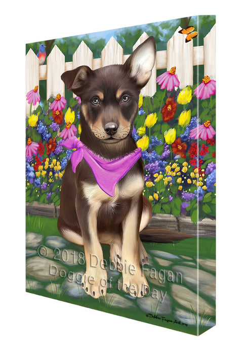 Spring Floral Australian Kelpie Dog Canvas Wall Art CVS63691