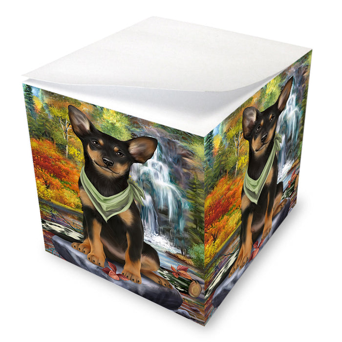 Scenic Waterfall Australian Kelpie Dog Note Cube NOC51807