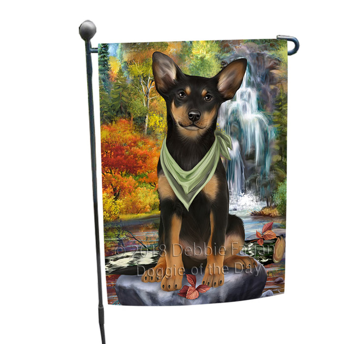 Scenic Waterfall Australian Kelpie Dog Garden Flag GFLG51804