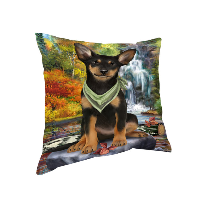 Scenic Waterfall Australian Kelpie Dog Pillow PIL63592