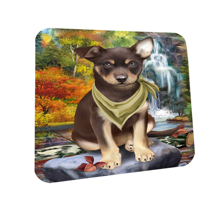 Scenic Waterfall Australian Kelpie Dog Coasters Set of 4 CST51767