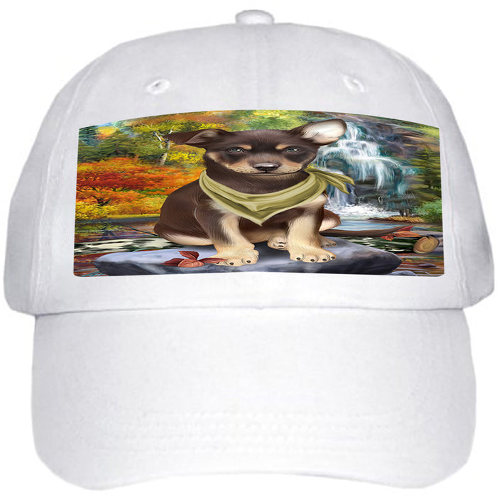 Scenic Waterfall Australian Kelpie Dog Ball Hat Cap HAT59157