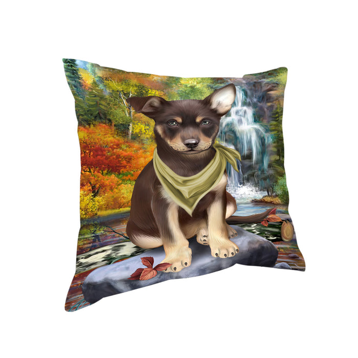 Scenic Waterfall Australian Kelpie Dog Pillow PIL63596