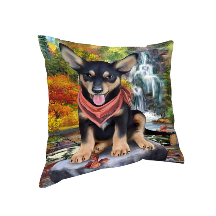 Scenic Waterfall Australian Kelpie Dog Pillow PIL63600
