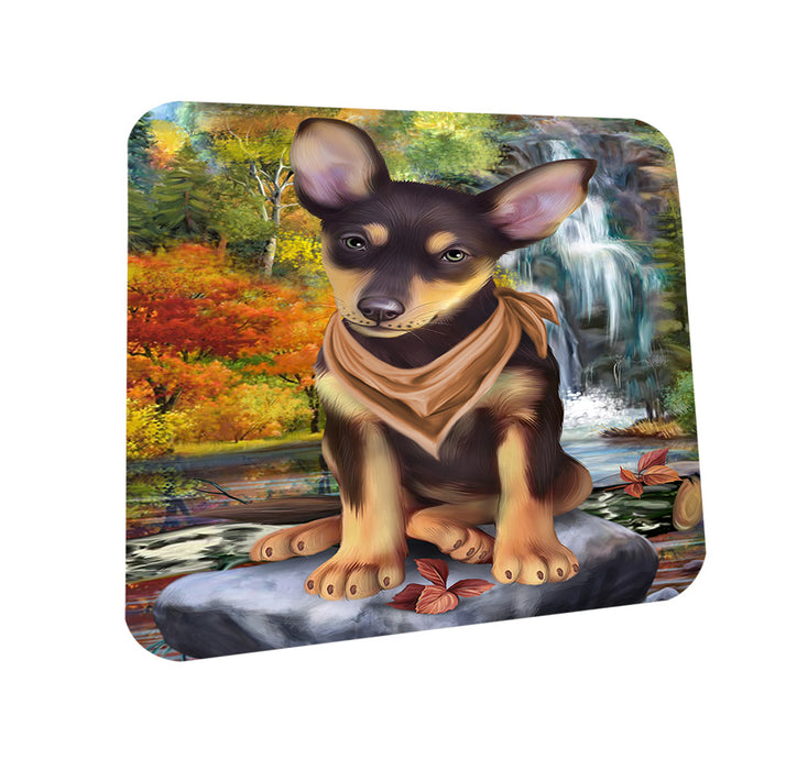 Scenic Waterfall Australian Kelpie Dog Coasters Set of 4 CST51769