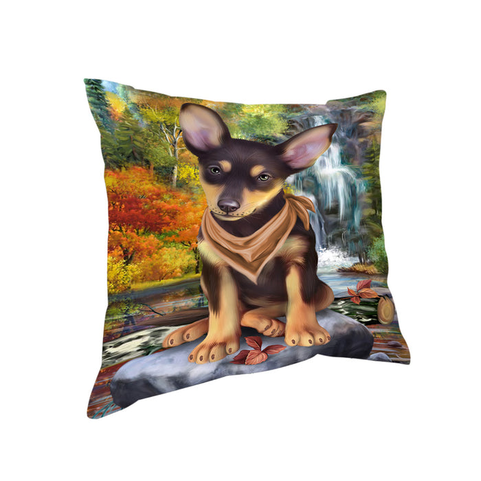 Scenic Waterfall Australian Kelpie Dog Pillow PIL63604