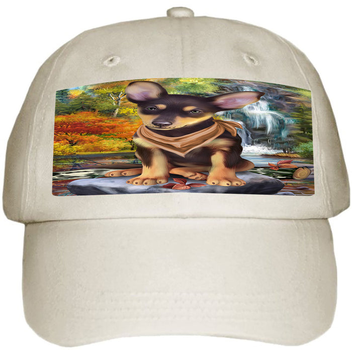 Scenic Waterfall Australian Kelpie Dog Ball Hat Cap HAT59163