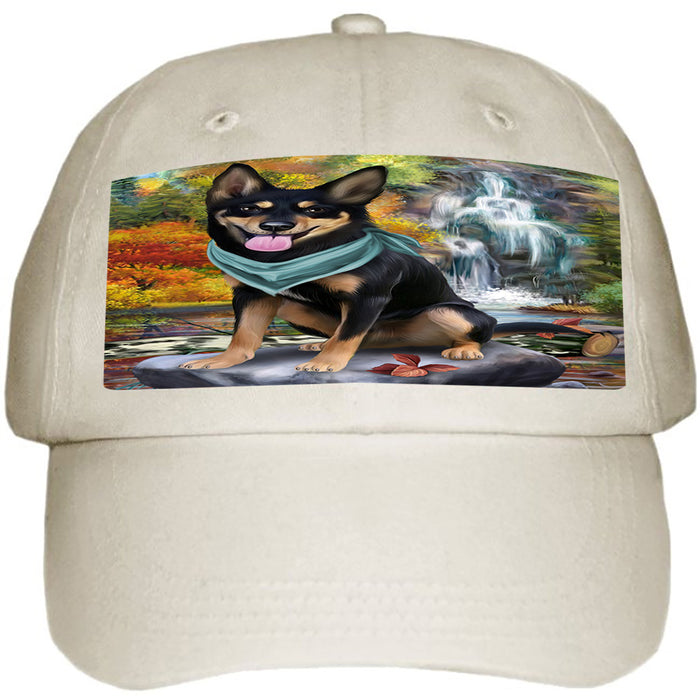 Scenic Waterfall Australian Kelpie Dog Ball Hat Cap HAT59166