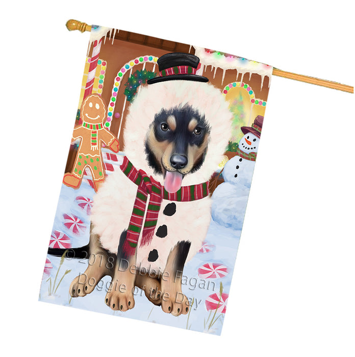 Christmas Gingerbread House Candyfest Australian Kelpie Dog House Flag FLG56833