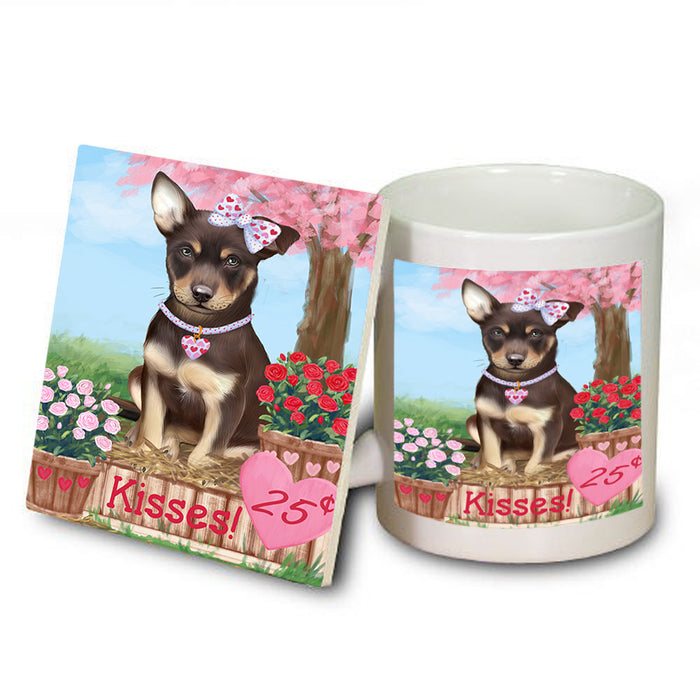 Rosie 25 Cent Kisses Australian Kelpie Dog Mug and Coaster Set MUC55792