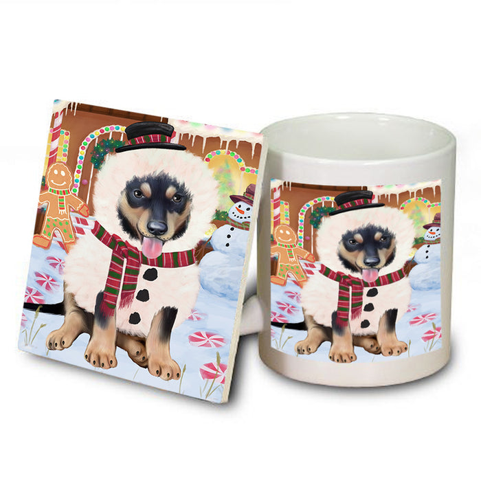 Christmas Gingerbread House Candyfest Australian Kelpie Dog Mug and Coaster Set MUC56141